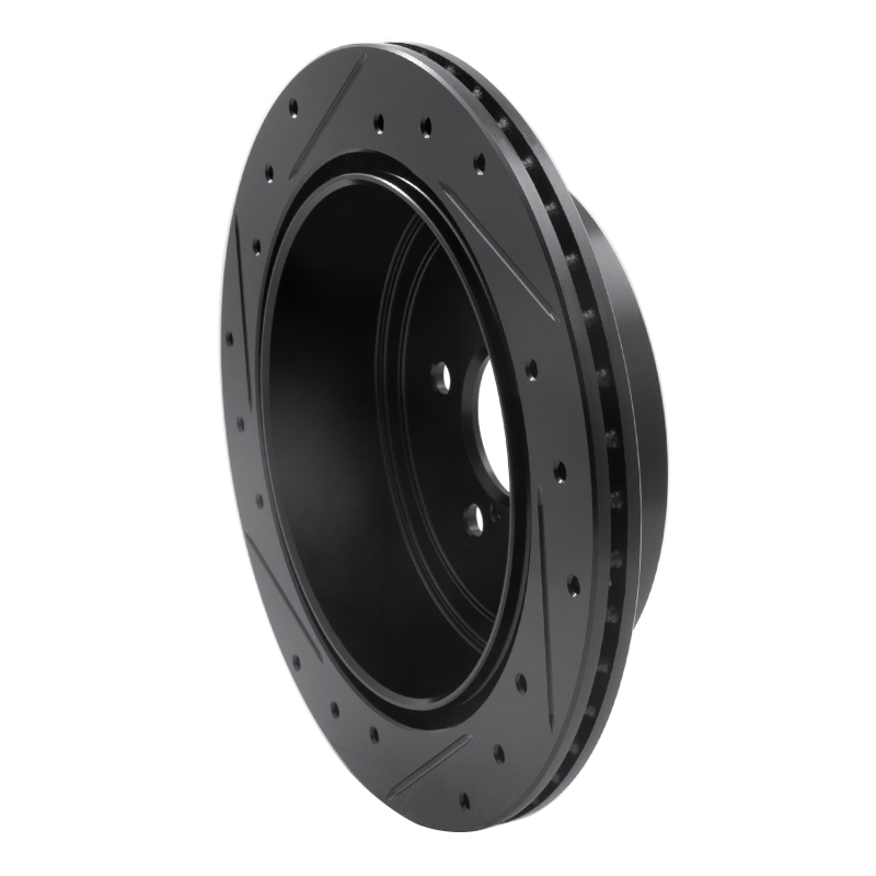 Scion FR-S Brake Rotor (1) - Rear Right - R1 Concepts - Drilled & Slotted - Black - `10-`25